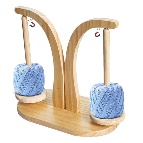 Garnhalter Spinner, Garnspender magnetischer Strickständer | Hölzerne Häkelhalter, rotierendes Nähwerkzeug, Doppelspinner zum Stricken, Stickerei und DIY -Kunsthandwerk Garnhalter Spinner, Garnspender magnetischer Strickständer | Hölzerne Häkelhalter, rotierendes Nähwerkzeug, Doppelspinner zum Stricken, Stickerei und DIY -Kunsthandwerk von Mbiyhgta