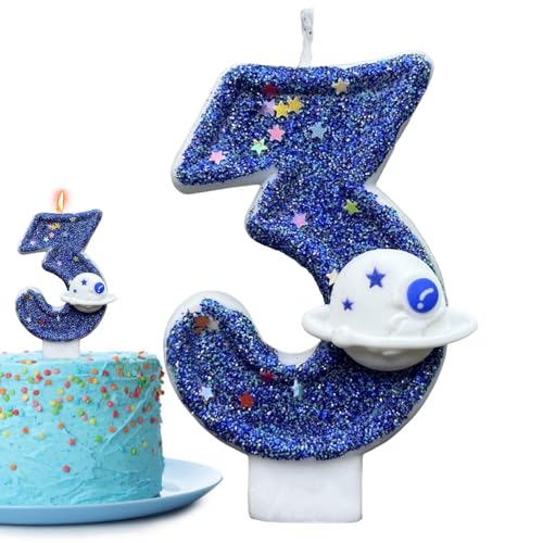 Geburtstagskerzen Zahlen, Weltraumthema glitzernde Kerze, Neuheit dekorative Kerzen, Wiedervereinigungen Thema Dekoration für Feier Supplies Geburtstagskerzen Zahlen, Weltraumthema glitzernde Kerze, Neuheit dekorative Kerzen, Wiedervereinigungen Thema Dekoration für Feier Supplies von Mbiyhgta