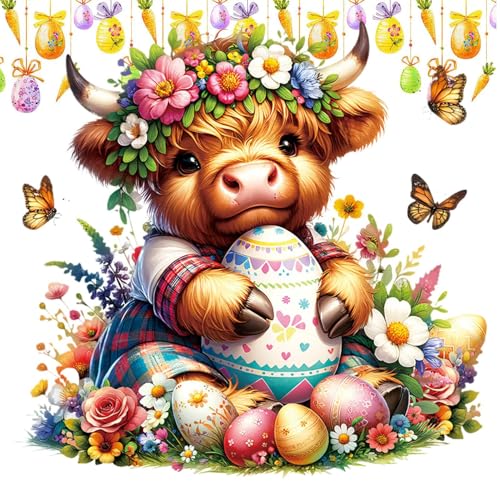 Highlands Kuh Wandaufkleber - Bunte Aufkleber, Eier, Schmetterlinge, Wanddeko | Weihnachtsaufkleber mit bunten Eiern, Blumen, Aufkleber für Telefon, Skateboard, Computer p von Mbiyhgta