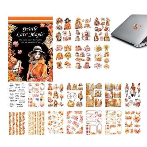Journal Aufkleber, Vintage Journaling Aufkleber, Art Journaling Sticker Decals Sticker Decal Retro Craft Sticker für Wasserflaschen, Telefonhüllen von Mbiyhgta