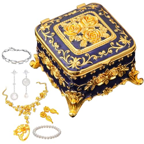 Luxuriöse Schmuckschatulle für Damen, Ringbox aus Samt im Vintage-Stil | Schmuckkästchen aus Metall, Aufbewahrungsständer aus Zinklegierung, exquisites Licht, Luxus-Stil, kleine Artikel Luxuriöse Schmuckschatulle für Damen, Ringbox aus Samt im Vintage-Stil | Schmuckkästchen aus Metall, Aufbewahrungsständer aus Zinklegierung, exquisites Licht, Luxus-Stil, kleine Artikel von Mbiyhgta