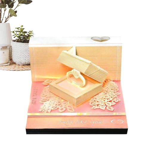 Mbiyhgta 3D Tischkalender 2025, Kalender 2025 | Papier Skulptur Kunst Notizblock | Bürodekoration Valentinstag Design mit Licht, Kalender Skulptur Mbiyhgta 3D Tischkalender 2025, Kalender 2025 | Papier Skulptur Kunst Notizblock | Bürodekoration Valentinstag Design mit Licht, Kalender Skulptur von Mbiyhgta
