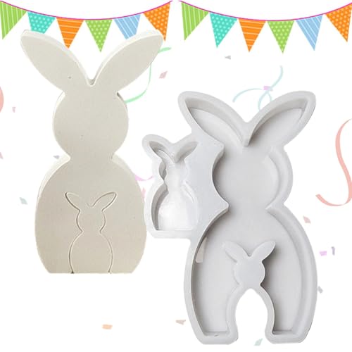 Mbiyhgta Kaninchen Silikonform, Kaninchen Silikonform, Hasenkerzenform für Dekoration | Osterornamente für Epoxidharz, Gießform von von Mbiyhgta