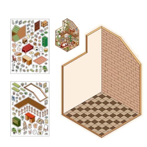 Mbiyhgta Klebebuch, 3D-Miniaturaufkleber, Erstellen Sie Aufkleber für die Szene Ihres Zimmers | Scrapbooking Handwerk für Rettungsstress Mbiyhgta Klebebuch, 3D-Miniaturaufkleber, Erstellen Sie Aufkleber für die Szene Ihres Zimmers | Scrapbooking Handwerk für Rettungsstress von Mbiyhgta