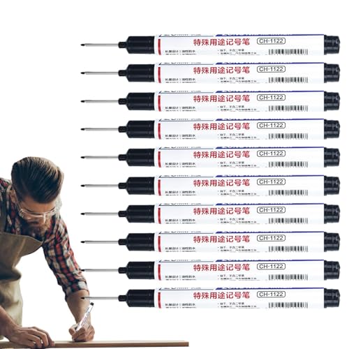 Mbiyhgta Marker mit langer Spitze, für Konstruktion | wasserfester Tiefenlochmarker | Tieflochmarker mit langem Kopf, 10 Stück, Metallmarker, Farbmarker Mbiyhgta Marker mit langer Spitze, für Konstruktion | wasserfester Tiefenlochmarker | Tieflochmarker mit langem Kopf, 10 Stück, Metallmarker, Farbmarker von Mbiyhgta