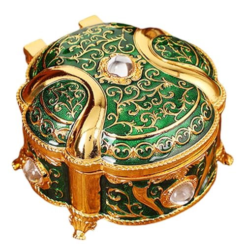 Mbiyhgta Schmucketui, Retro Schmuckschatulle, Schmuck Organizer aus Metall für Frauen, elegante Schmuck-Aufbewahrungsbox, Tragbares Schmucketui für Ohrringe Mbiyhgta Schmucketui, Retro Schmuckschatulle, Schmuck Organizer aus Metall für Frauen, elegante Schmuck-Aufbewahrungsbox, Tragbares Schmucketui für Ohrringe von Mbiyhgta