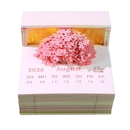 Mbiyhgta Zeitmesser Kalender 2026-3D Skulpturen Kalender 2026,Relief Naturmotiv Design Notizblock für Zuhause Urlaub Schule von Mbiyhgta