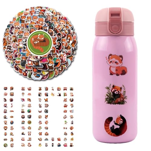 Panda-Aufkleber, süßer roter Panda, Graffiti-Aufkleber, niedlicher roter Panda-Aufkleber, Cartoon-Aufkleber, 110 Stück, lustiger Tieraufkleber, Partygeschenke für B von Mbiyhgta