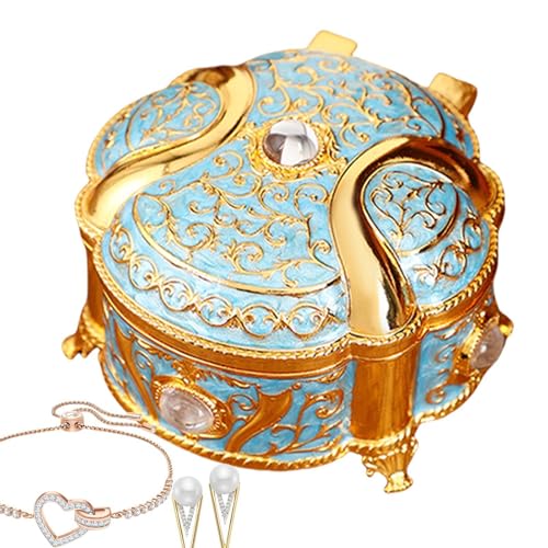 Runde Schmuck-Organizer, Schmuckaufbewahrungsetui, Mehrzweck-Schmuck-Organizer, Vintage, tragbare runde Schmuckschatulle, Schmuckaufbewahrungsbox für Ringe, Armbänder, Uhren Runde Schmuck-Organizer, Schmuckaufbewahrungsetui, Mehrzweck-Schmuck-Organizer, Vintage, tragbare runde Schmuckschatulle, Schmuckaufbewahrungsbox für Ringe, Armbänder, Uhren von Mbiyhgta