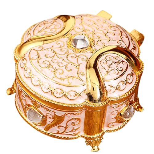 Schmuckkästchen für Frauen, Schmuckhalter Organizer, Mehrzweck-Metall-Schmuckschatulle, elegante Schmuck-Aufbewahrungsbox, tragbares Schmucketui für Ohrstecker, Ringe und Armband Schmuckkästchen für Frauen, Schmuckhalter Organizer, Mehrzweck-Metall-Schmuckschatulle, elegante Schmuck-Aufbewahrungsbox, tragbares Schmucketui für Ohrstecker, Ringe und Armband von Mbiyhgta