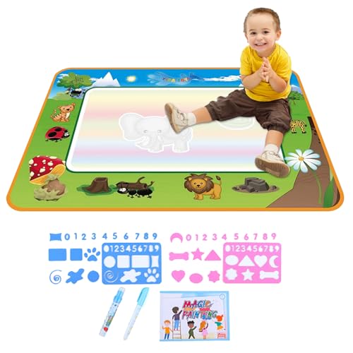Wasserfärbung Matte, wiederholte Graffiti -Wassermalerdecke, Wassermalerspielzeug, 80x60 cm Große Zeichnungsmatte, Geburtstag Weihnachtsgeschenke für Mädchen Kinder von Mbiyhgta