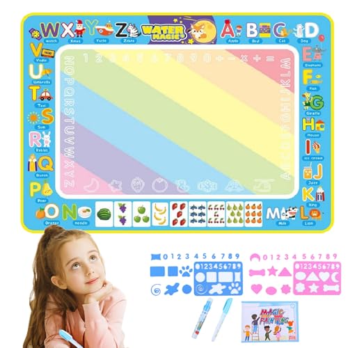 Wassermalmatte, wiederholte Graffiti Wassermale Decke | Wasser Malerei Spielzeug, 80x60 cm Große Zeichnen kritzelnde Matte, Geburtstag Weihnachtsgeschenke für Mädchen Kinder von Mbiyhgta