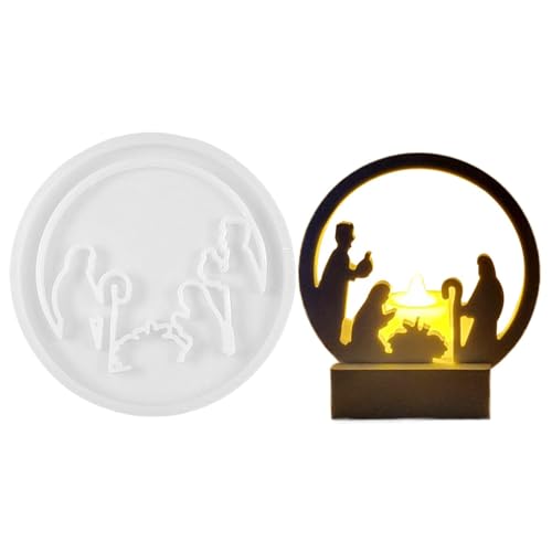 Weihnachtskrippen-Form – Silikonform Weihnachtskrippe, Gipsform für Tischdekorationen | Gießform aus Harz und Gebäck, Fondant, Schokolade, Ton für Weihnachtsdekorationen und Cade Weihnachtskrippen-Form – Silikonform Weihnachtskrippe, Gipsform für Tischdekorationen | Gießform aus Harz und Gebäck, Fondant, Schokolade, Ton für Weihnachtsdekorationen und Cade von Mbiyhgta