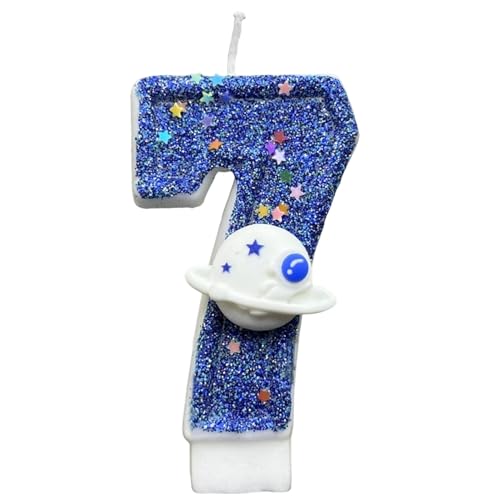 Zahlenkerzen für Geburtstagskuchen, Weltraumthema, glitzernde Kerze, dekorative Kerzen, Wiedervereinigungen, Motto-Party-Dekoration für Feiern Zahlenkerzen für Geburtstagskuchen, Weltraumthema, glitzernde Kerze, dekorative Kerzen, Wiedervereinigungen, Motto-Party-Dekoration für Feiern von Mbiyhgta