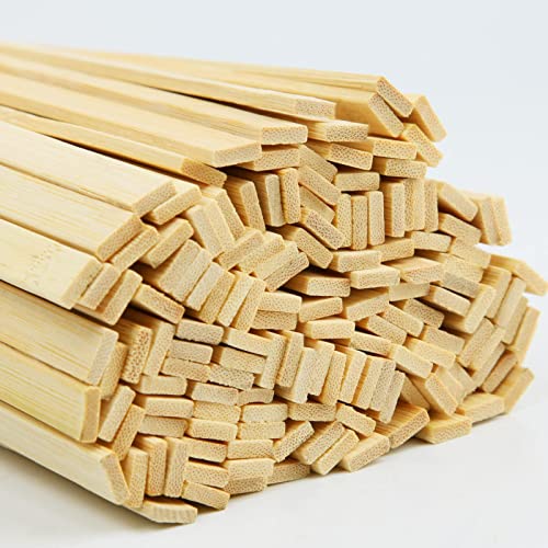 Mbsomnus 150 Stück Holzleisten 40 cm Holzstäbe zum Basteln Bambus Natürliche Extra Lange Holzstäbe Stabile Holzlatten Rechteckige Holzstab für DIY Bastelprojekte von Mbsomnus