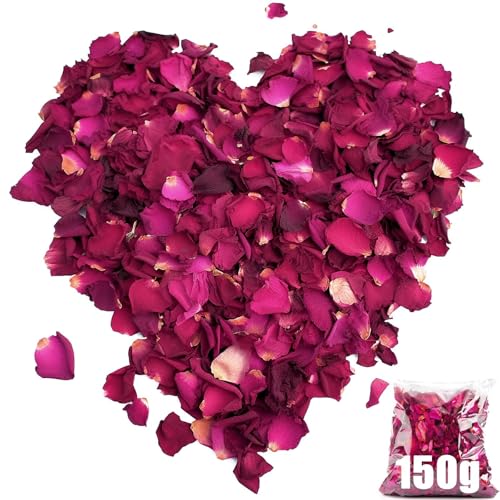 Mbsomnus 150g Blütenkonfetti Hochzeit Natürliche Getrocknete Rosenblätter 100% Blütenblätter Hochzeit Biologisch Konfetti Hochzeit Rose Abbaubar für Geburtstag Vorschlag Party Feiern von Mbsomnus