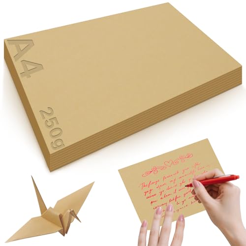 Mbsomnus 60 Stück Kraftpapier 297 × 210 mm Dickes Papier A4 zum Drucken 250g/m² Bastelkarton Braunes Papier A4 Dickes Papier für Graffiti Kunstillustrationen Kreative Bastelprojekte Mbsomnus 60 Stück Kraftpapier 297 × 210 mm Dickes Papier A4 zum Drucken 250g/m² Bastelkarton Braunes Papier A4 Dickes Papier für Graffiti Kunstillustrationen Kreative Bastelprojekte von Mbsomnus