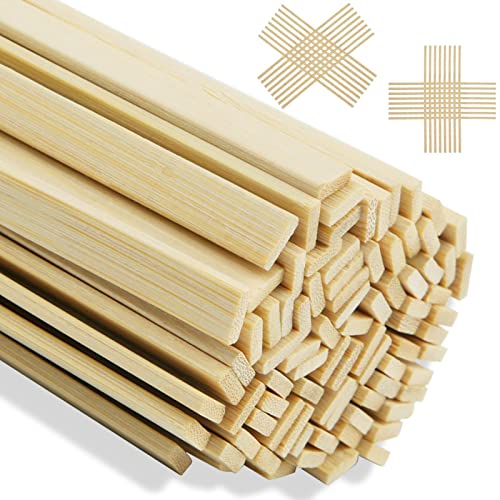 Mbsomnus 80 Stück Holzleisten zum Basteln 40cm Holzstäbe zum Basteln Bambus Natürliche Holzstäbe Extra Lange Stabile Holzlatten Rechteckige Holzstab für DIY Bastelprojekte von Mbsomnus