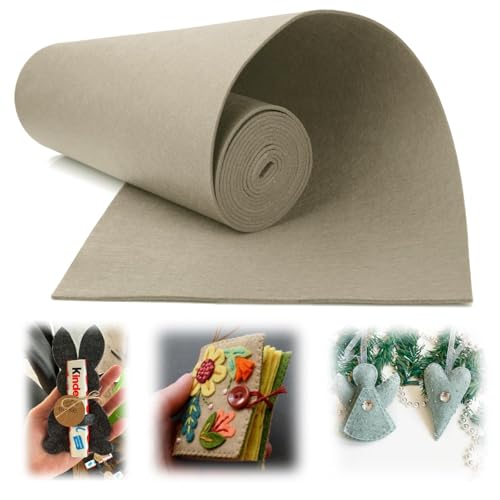 Mbsomnus Filz Meterware 3 mm x30 cm x300 cm Filzmatten zum Zuschneiden Beige Filzunterlage Polyester Filzstoff Meterware Filz zum Basteln Filzplatten Bastelfilz für Patchwork DIY Handarbeit von Mbsomnus