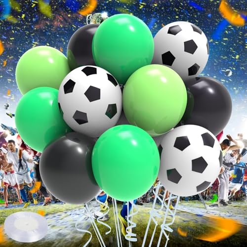 Mbsomnus Fussball Luftballon 36 Stück Fußball Luftballons mit Satinband 12in/30cm Grüne Schwarze Luftballons Fussball Helium Latex Ballons für Junge Fußball Party Kinder Geburtstag Sport Jubiläum Mbsomnus Fussball Luftballon 36 Stück Fußball Luftballons mit Satinband 12in/30cm Grüne Schwarze Luftballons Fussball Helium Latex Ballons für Junge Fußball Party Kinder Geburtstag Sport Jubiläum von Mbsomnus