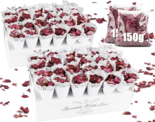 Mbsomnus Konfetti Hochzeit 300g Getrocknete Natürliches Blüten Rose 60 Stück Papier Kegel, Konfetti Kegelhalter, Blütenkonfetti Hochzeitsdeko für Geburtstag Tischdeko Party Geschenke Candy Schokolade Mbsomnus Konfetti Hochzeit 300g Getrocknete Natürliches Blüten Rose 60 Stück Papier Kegel, Konfetti Kegelhalter, Blütenkonfetti Hochzeitsdeko für Geburtstag Tischdeko Party Geschenke Candy Schokolade von Mbsomnus