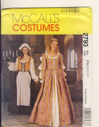 CM3 McCall Sewing Pattern 2793 - Use to Make - Misses Elizabethan Costume - Misses Sizes 18, 20, 22 by McCall CM3 McCall Sewing Pattern 2793 - Use to Make - Misses Elizabethan Costume - Misses Sizes 18, 20, 22 by McCall von Mc Call