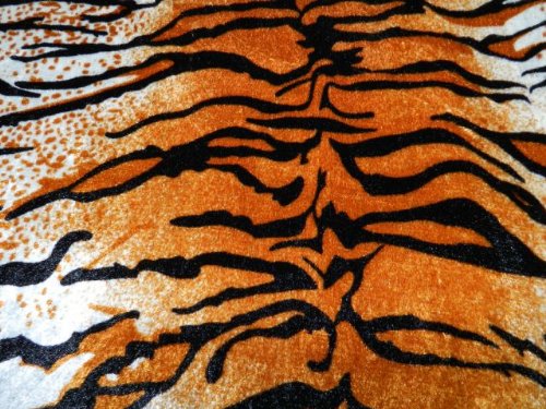 PANNESAMT Samt Stoff Tiger Fell Stoff Fellimitat bedruckt von Mc-Stoff
