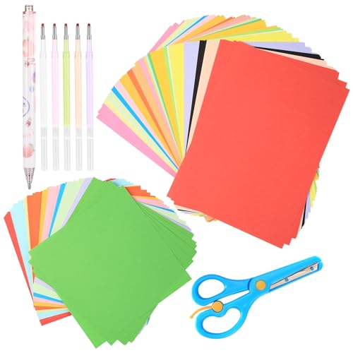 100 Blatt Origami Papier, buntes Faltpapier, 10 Farben Faltblätter, Doppelseitiges farbiges Origami-Papier zum Basteln und Gestalten, für DIY Bastelprojekte, Kinder, Erwachsene von McBlast