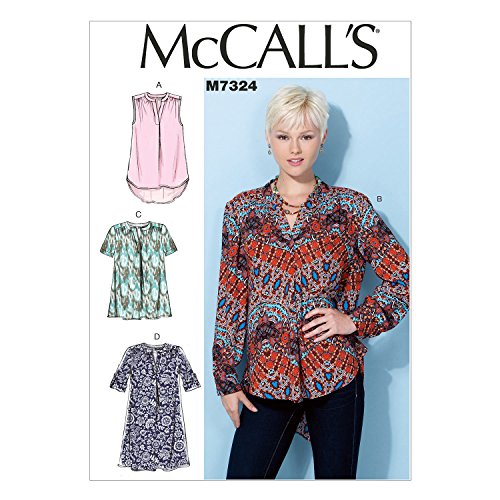 McCall's Patterns McCall's Muster 7324 E5, Damenoberteile und Tunika, Größen 42-50, Nähte, Mehrfarbig, (14-16-18-20-22) von McCall's Patterns