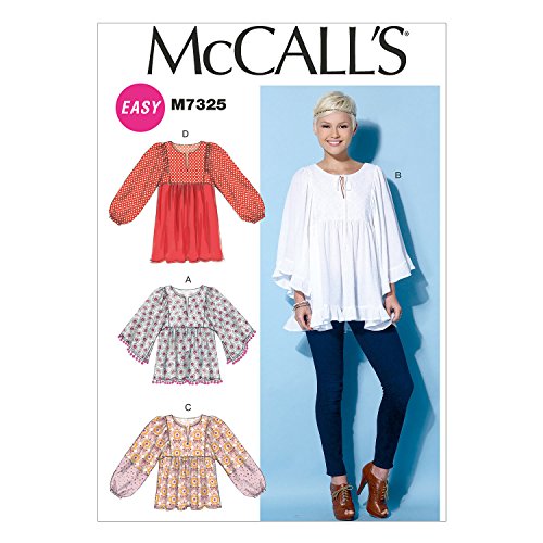 McCall's Patterns McCall's Muster 7325 ZZ, Damenoberteile und Tunika, Größen LRG-XXL, Voile, Mehrfarbig, X XX-Large von McCall's Patterns