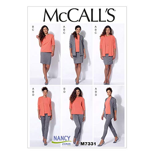 McCall 's Patterns 7331 E5 Größen 14–22 Schnittmuster Jacke/Top/Rock und Hose, Mehrfarbig von McCall's Patterns