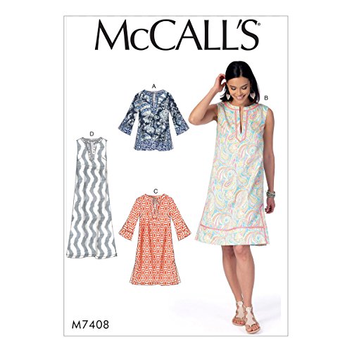 McCall 's Patterns 7408 Y Schnittmuster Tunika und Kleider Schnittmuster, Tissue, mehrfarbig, Größen XS – Medium von McCall's