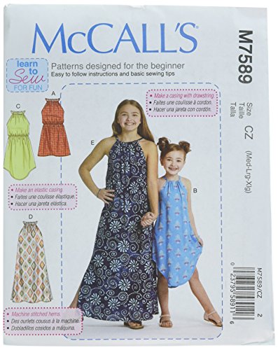 McCall 's Patterns 7589 CZ Kind/Mädchenkleider, Mehrfarbig, Medium/X-Large von McCall's Patterns