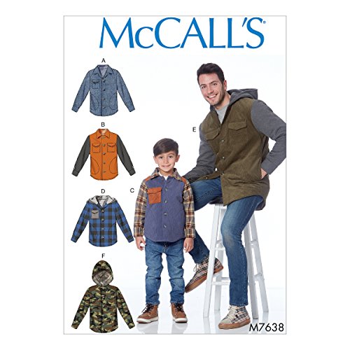 McCall 's Patterns 7638 Herren und Jungen Jacke, Mehrfarbig, Small/X-Large von McCall's Patterns