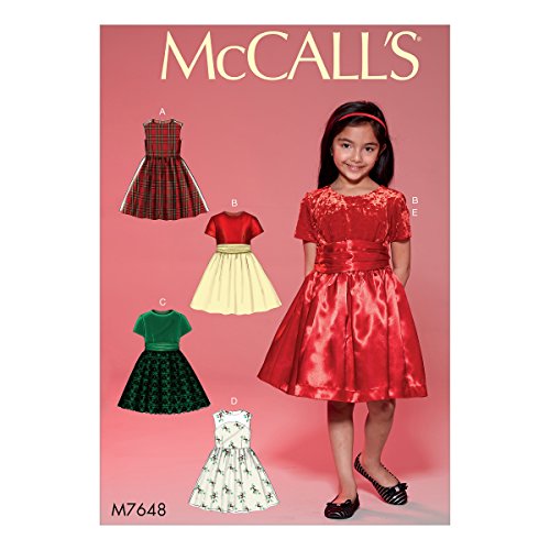 McCall 's Patterns 7648 CHJ 7204 Kinder/Mädchen Kleider Schnittmuster, Tissue, mehrfarbig, 17 x 0,5 x 0,07 cm von McCall's