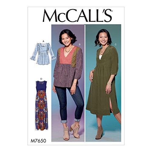 McCall 's Patterns 7650 A5 Misses Top/Tunika und Kleider Schnittmuster, Tissue, mehrfarbig, 17 x 0,5 x 0,07 cm von McCall's Patterns