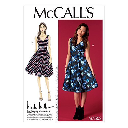 McCall 's Patterns Damenkleider mit Rückseite Reißverschluss, mehrfarbig, Größen 14–22 von McCall's