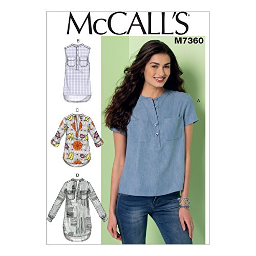 McCall's Patterns McCall's Muster 7360 E5, Damen-Tops, Größen 42-50, Nähte, Mehrfarbig, (14-16-18-20-22) von McCall's Patterns