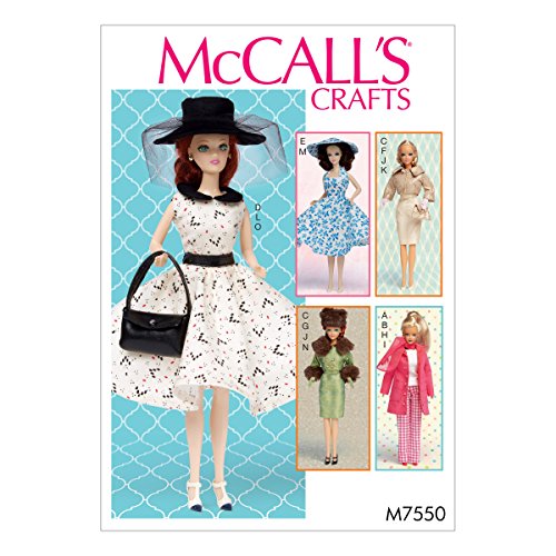 McCall 's Patterns McCall Muster 7550 OS, Kleidung und Accessoires für 11 1/5,1 cm Puppe, Multi/Farbe von McCall's Patterns