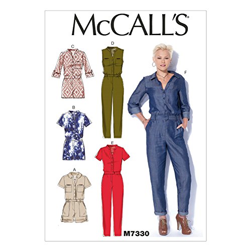 McCall's Patterns McCall's Muster 7330 Y, Strampler und Jumpsuits, Größen XSM-MED, Mehrfarbig, Y (X Small-Medium) von McCall's