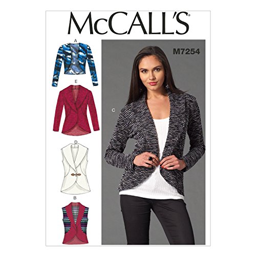 McCall's Schnittmuster 7254 Y, Damen-Strickjacken, Größen XSM (34-6), S (8-10), M (12-14), Papier, Y (X Small-Medium) von McCall's