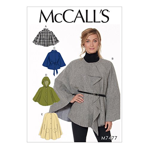 McCall 's Patterns Schnittmuster Cape und Gürtel, Mehrfarbig, Größen lrg-xxl-p, Mehrfarbig, 121 x 182 cm von McCall's