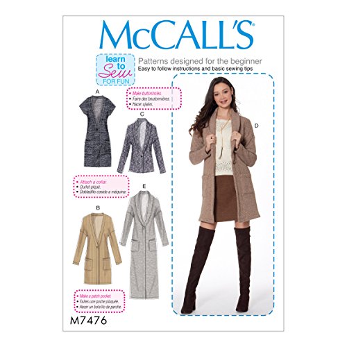 McCall 's Patterns Schnittmuster Weste und Jacken, Mehrfarbig, Größen xsm-med-p, Mehrfarbig, 78 x 152 x 0.64 cm von McCall's Patterns