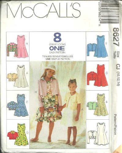 Childrens And Girls Unlined Jacket And Dress (McCall's Sewing Pattern 8627, Size: 10,12,14) by McCall's von McCall's