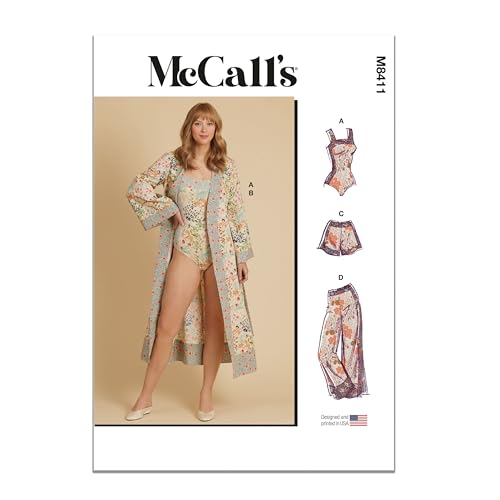 McCall's M8411D5 Damen-Body, Bademantel, Shorts und Hosen, 32-34-38-40, Mehrfarbig von McCall's