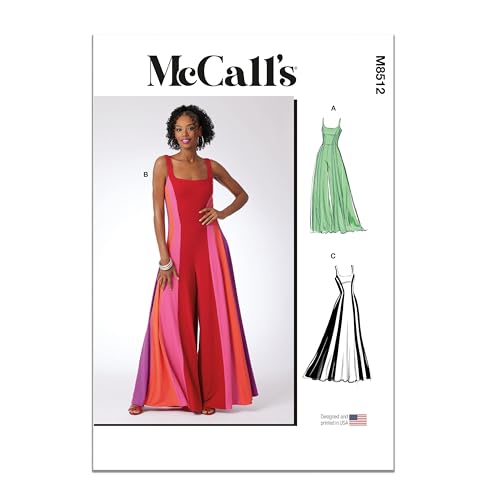 MCCALLS M8512D5 Schnittmuster für Overalls und Kleid für Damen, D5 (34-36-36-38-40) von McCall's