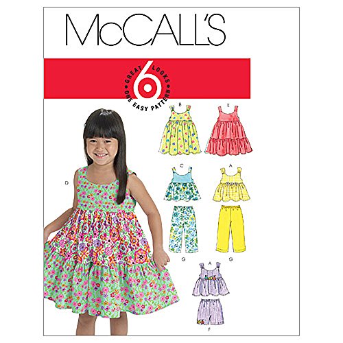 McCall's Patterns M6017 Size CF 4-5-6 Toddlers'/ Children's Tops, Dresses, Shorts and Pants, Pack of 1, White von McCall's
