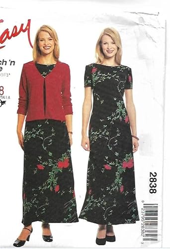 McCall's 2838 Sewing Pattern Raised Waist Dress Collarless Jacket Size 10 - 12 - 14 - 16 by McCall's von McCall's