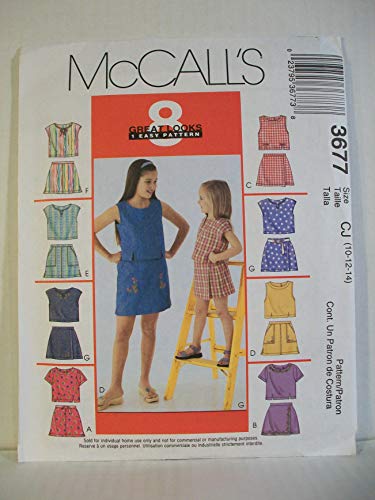 McCall's 3677 Sewing Pattern Girls Tops & Skorts Size 10 - 12 - 14 by McCall's von McCall's