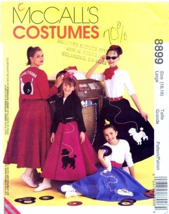 McCall's 8899 Sewing Pattern Poodle Skirt Top Bowling Jacket Size 16 - 18 by McCall's von McCall's